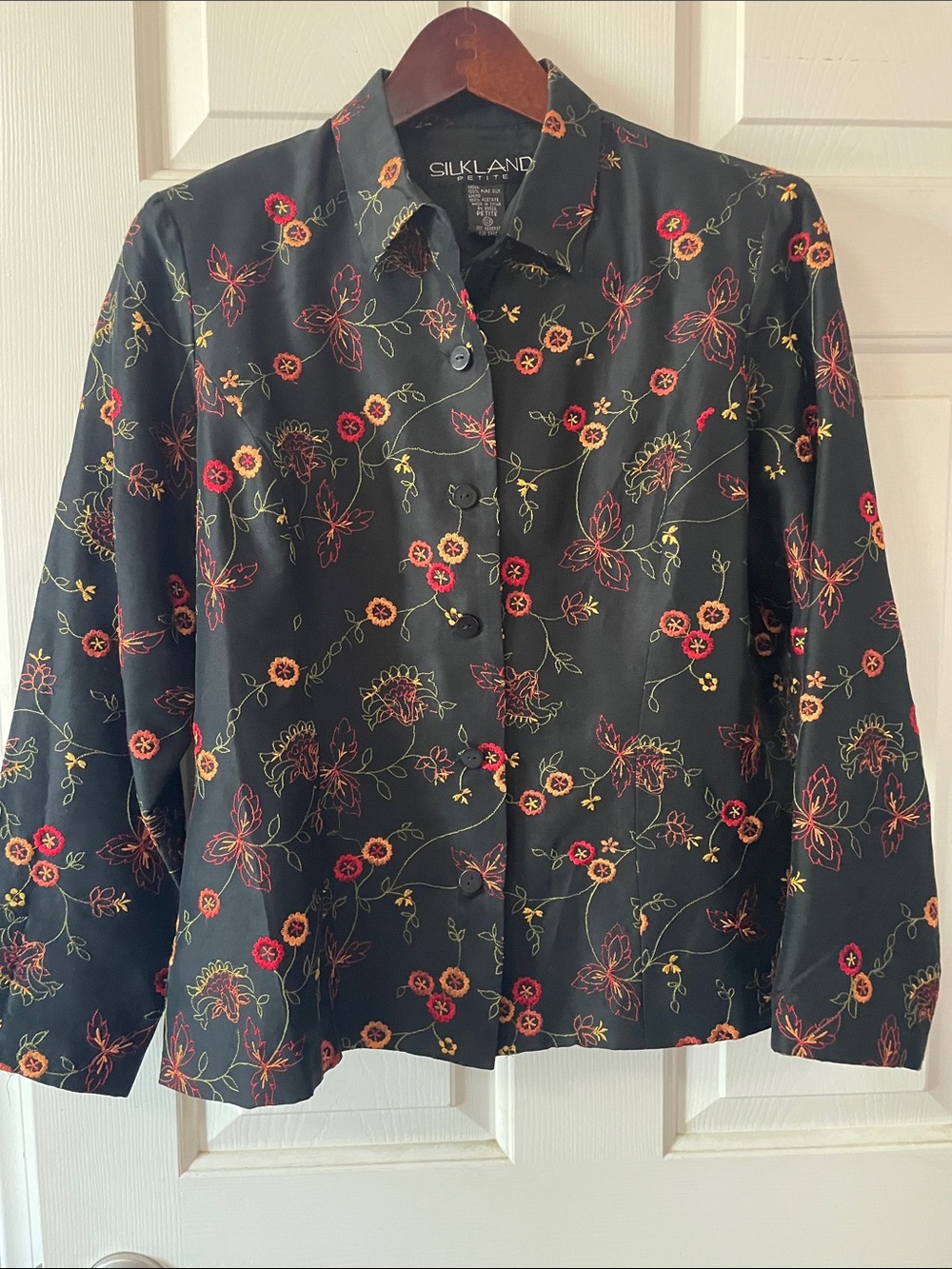 VTG SILKLAND EMBROIDERED SILK SHACKET
